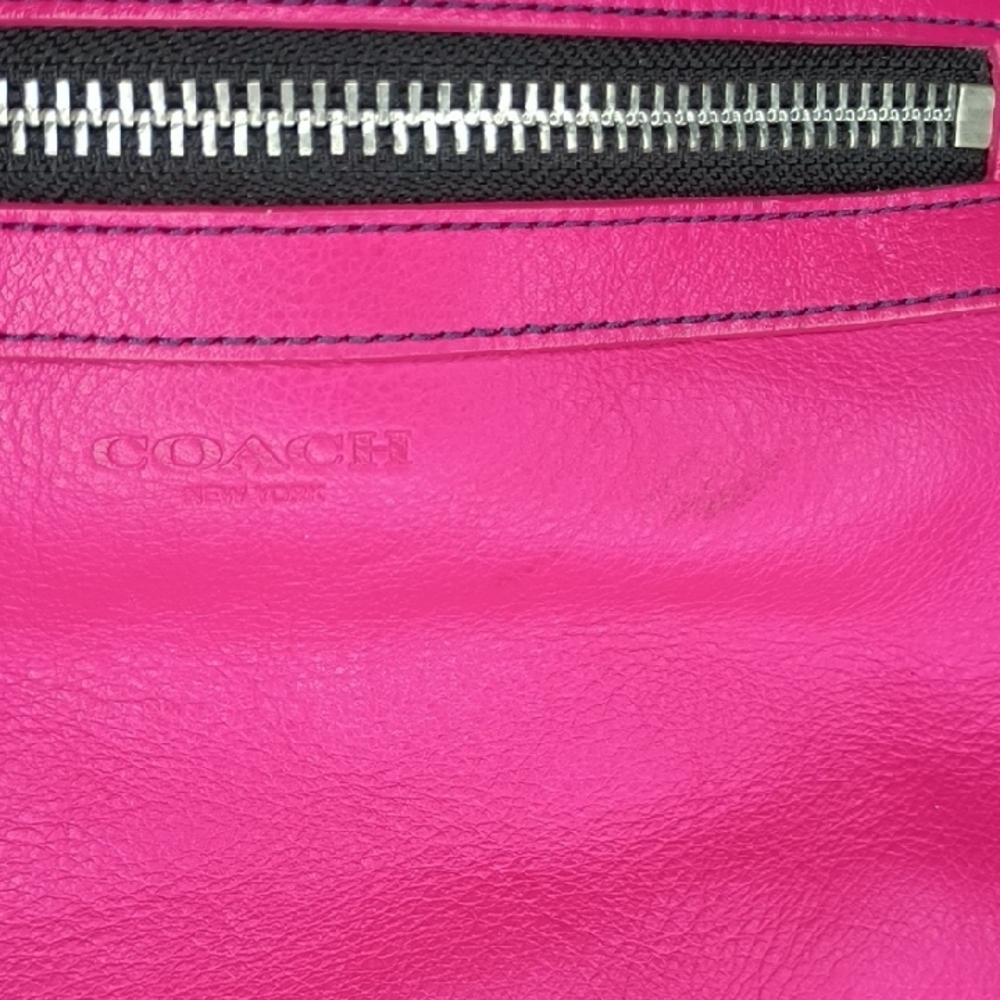 Coach Molly Purse Two-Tone Leather Satchel Bag — Navy Blue & Hot Pink 21134 - Picture 16 of 16